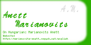 anett marianovits business card